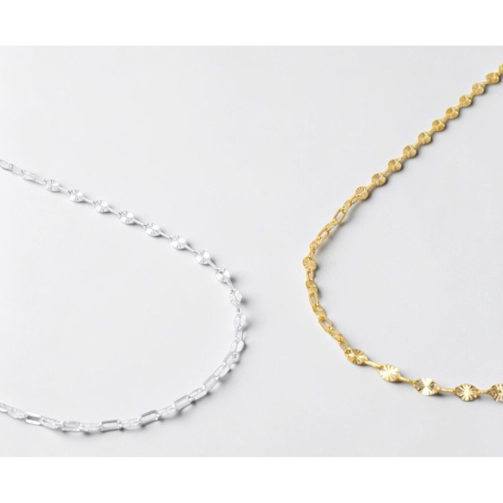 14k Gold Filled Dainty Sunburst Sequin Chain Minimalist Necklace Jewelry 20” - Picture 5 of 8